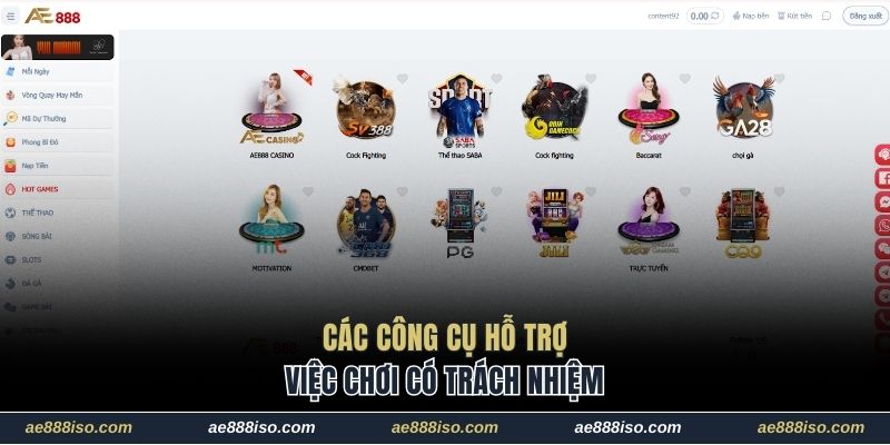 Các công cụ hỗ trợ việc chơi có trách nhiệm